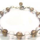 EA1425 Smoky Quartz Clear Quartz Onyx Bracelet