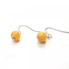EYJXRS1000X Yellow Jade Round Shape 6 mm Earrings