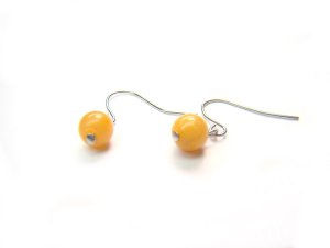 EYJXRS1000X Yellow Jade Round Shape 6 mm Earrings