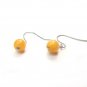 EYJXRS1000X Yellow Jade Round Shape 6 mm Earrings