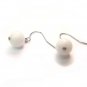 EWJXRS0800X White Jade Round Shape 8 mm Earrings