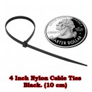 100 pcs at 4 Inches. Black Nylon Cable Ties (10 cm)