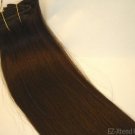 100% Remy human hair clip on (Silky Straight 12",#1b)