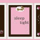 Good Night Sleep Tight  Nursery Baby Girl Pink  Wall Art Poster 5x7/8x10