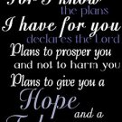 Jeremiah 29:11 Poster Inspirational Scripture Bible Verse Poster Print Wall