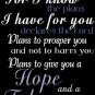 Jeremiah 29:11 Poster Inspirational Scripture Bible Verse Poster Print Wall