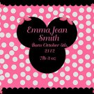 Mickey Minnie Nursery Decor Wall Poster Birth Annoucement Blue Pink Personalized