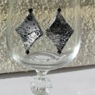 Grey/Black Crackeled Earrings