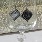Black, grey and white swirl earrings