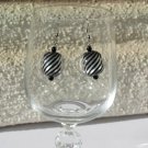 Black and Silver Stripe Earrings