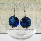 Blue Foil Lined Earrings