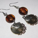 Brown Foil Lined Earrings