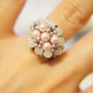Beautiful Catseye Swarovski Flower Ring