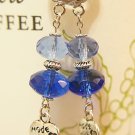 Czech Fire Polish Aqua Blue Earrings