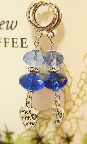 Czech Fire Polish Aqua Blue Earrings