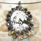 Beautiful Cameo Beaded Choker Necklace