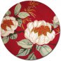 White Petals Fabric - Red