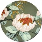White Petals Fabric - Green
