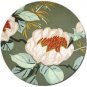 White Petals Fabric - Green