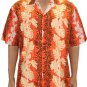 Path of Leaves - Cotton Aloha Shirt  Orange