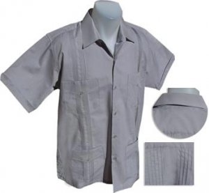 Gray Guayaabera Shirt