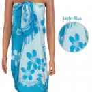 Beach Hibiscus Sarong - Light Blue