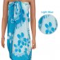 Beach Hibiscus Sarong - Light Blue