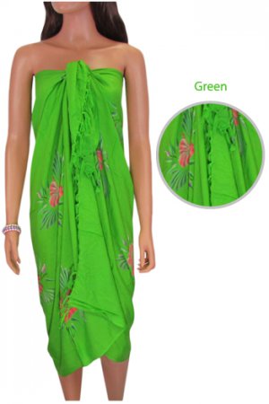 Hibiscus Sarong - Green
