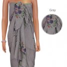 Hibiscus Sarong - Gray