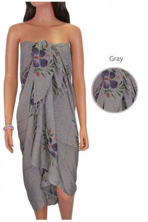 Hibiscus Sarong - Gray