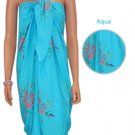 Hawaiian Hibiscus Sarong - Aqua