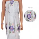 Hawaiian Hibiscus Sarong - White