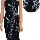 Black Sarongs with White Turtles