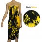 Plumeria Black-Yellow Sarong