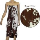 Sarong - Brown & White Plumeria
