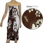 Sarong - Brown & White Plumeria
