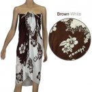 Sarong - Brown & White Hibiscus