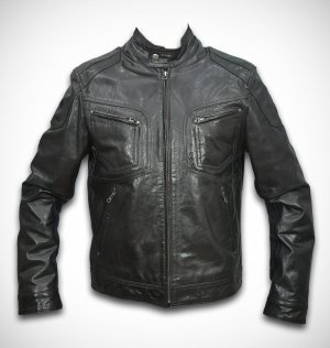 black leather jacket biker jacket men bomber jacket by Ruby Leather