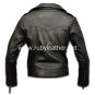 Genuine Black color leather jacket for women with Golden zipper