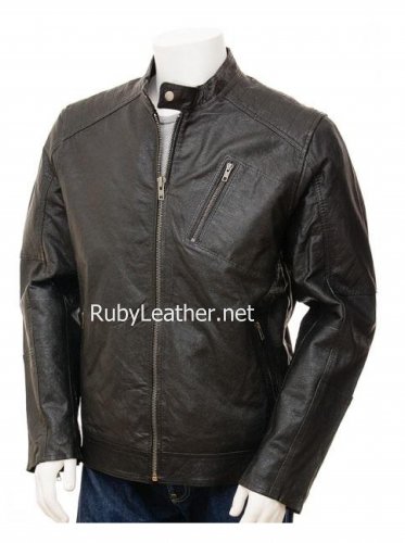 Brown Leather Biker JAcket for Men