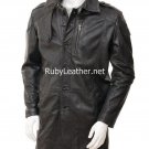 Men's Brown Leather coat , Men Leather coat.