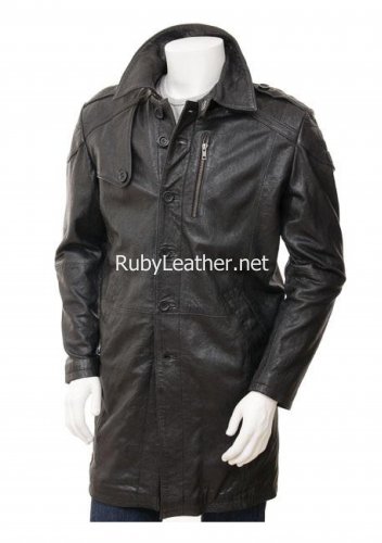 Men's Brown Leather coat , Men Leather coat.