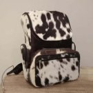 Cowhide Backpack Hair On |Tricolor Brown Handmade Cow Hide Back Pack Diaper Bag | Cow Fur Rucksack