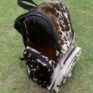 Cowhide Backpack Hair On | Tricolor Brown Handmade CowHide BackPack Diaper Bag by Ruby Leather