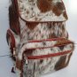 Cowhide Backpack Hair On Exotic Brown tan Handmade Bag Cow Hide Back Pack, Diaper Bag + Wet Wipes