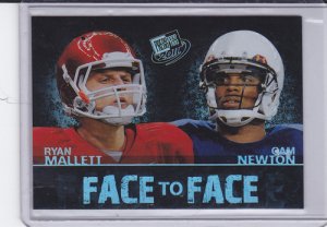 CAM NEWTON RYAN MALLET 2011 PRESS PASS FACE TO FACE #FF3