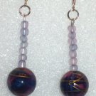 Z008   purple dange ball ear rings