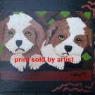 Twin Puppies Gated  Art Print