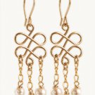 Remarkable 14kt Gold filled earnings with pearls / Tourmaline