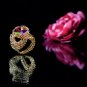 Remarkable 14kt Gold filled ring with gems